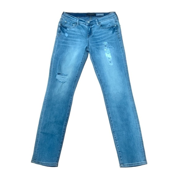 Aeropostale Distressed Light Washed Low Rise Skinny Jeans - Picture 2 of 13